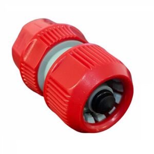 Raccordo rapido con stringi tubo e sistema acquastop: serve a collegare la canna dell'acqua per annaffiare le piante in giardino al rubinetto