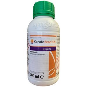 Karate zeon 1.5 è un insetticida ad ampio spettro d'azione prodotto da Syngenta, può essere utilizzato per la lotta agli insetti degli agrumi, della vite, dell'orto ecc