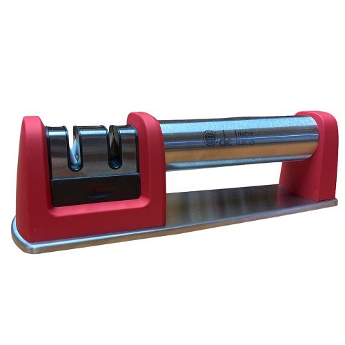 affilalame doppia funzione: affilatore in carburo al tungsteno, ed affilatore in ceramica