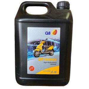 Olio minerale 2 tempi Q8 Unimix, olio minerale per motori a due tempi, ottimo per motorini, scooter, motozappe, decespugliatori e tagliaerba