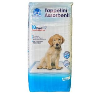 tappetini assorbenti igienici per cuccioli di cani, ottimo velo assorbente per cucciolo di cane, ideale per educare il cagnolino a fare i bisogni in aree delimitate