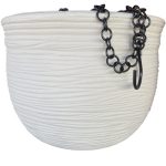 Vaso a cestino appendibile in resina per piante iuzzolini fortunato