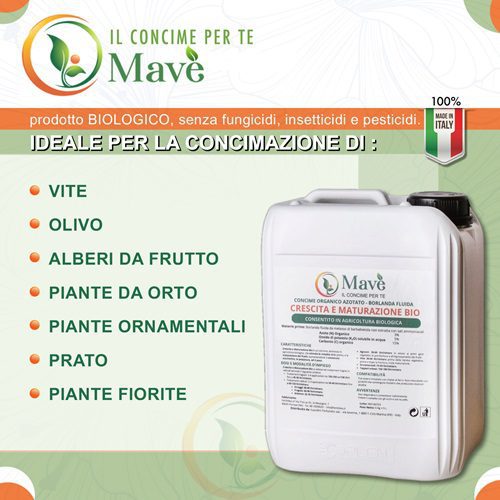 il concime crescita e maturazione bio mavè può essere utilizzato per la concimazione di tutte le piante
